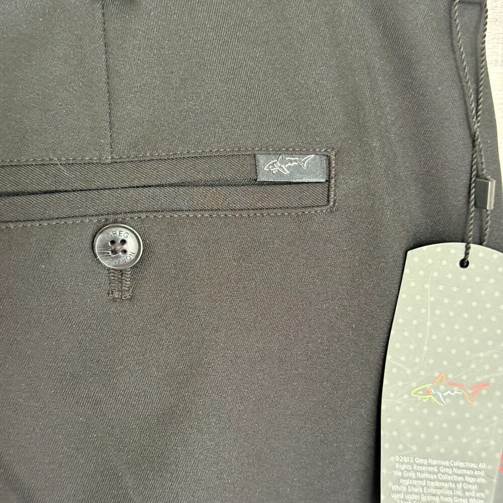 Greg Norman Mens Classic Golf Pants 40x32 Black Pleated Business Pro Fit NEW - Picture 6 of 9